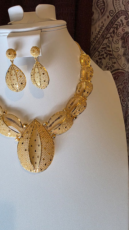 Gold Plated 2PCS CHOKER SET-N-483
