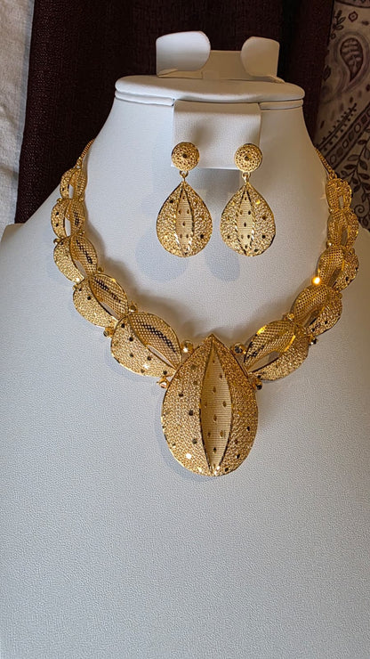 Gold Plated 2PCS CHOKER SET-N-483