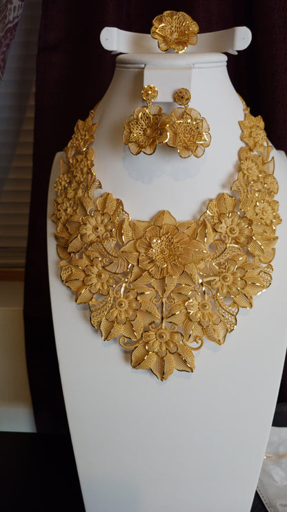 Gold Plated 3 PCS CHOKER SET-N126