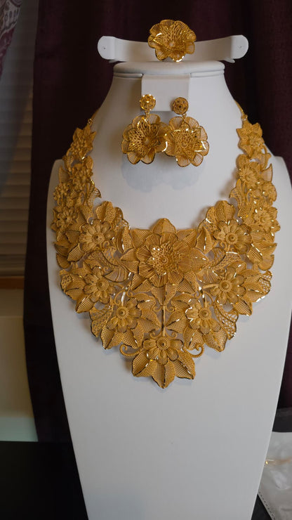 Gold Plated 3 PCS CHOKER SET-N126