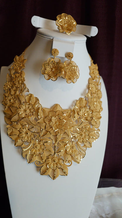 Gold Plated 3 PCS CHOKER SET-N126