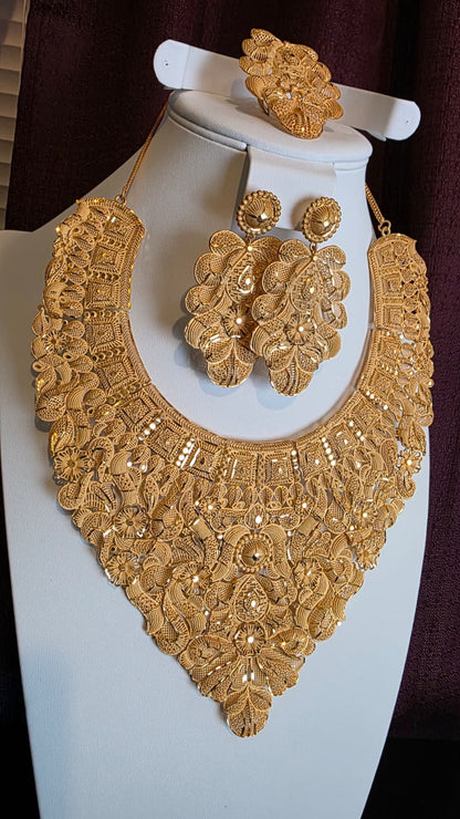 Gold Plated 3 PCS CHOKER SET-N128