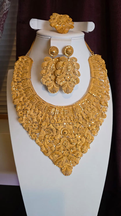 Gold Plated 3 PCS CHOKER SET-N128