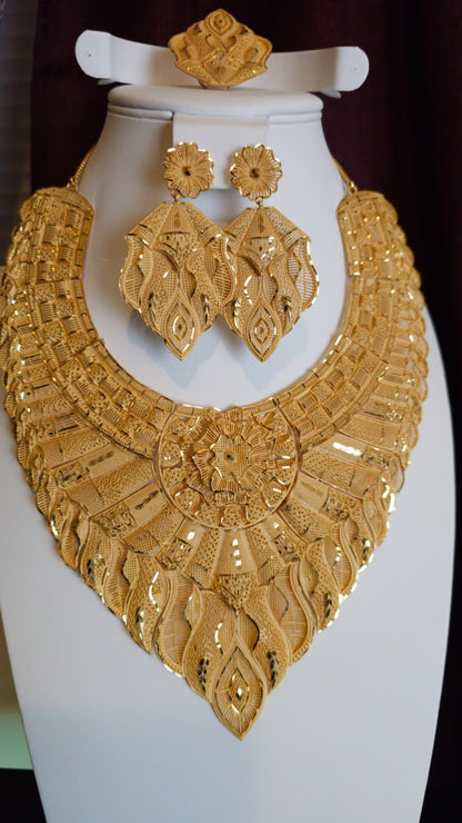 Gold Plated 3 PCS CHOKER SET-N131