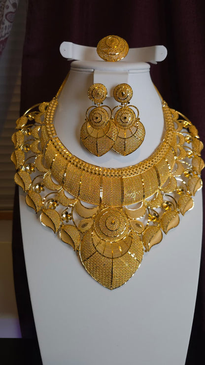 Gold Plated 3 PCS CHOKER SET-N357