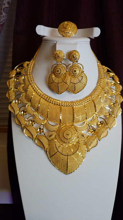 Gold Plated 3 PCS CHOKER SET-N357