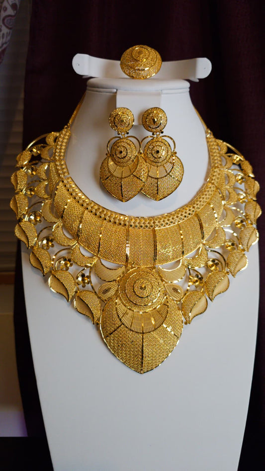 Gold Plated 3 PCS CHOKER SET-N357
