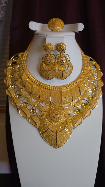 Gold Plated 3 PCS CHOKER SET-N357