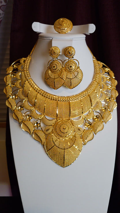 Gold Plated 3 PCS CHOKER SET-N357