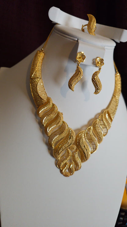 Gold Plated 3 PCS CHOKER SET-N451