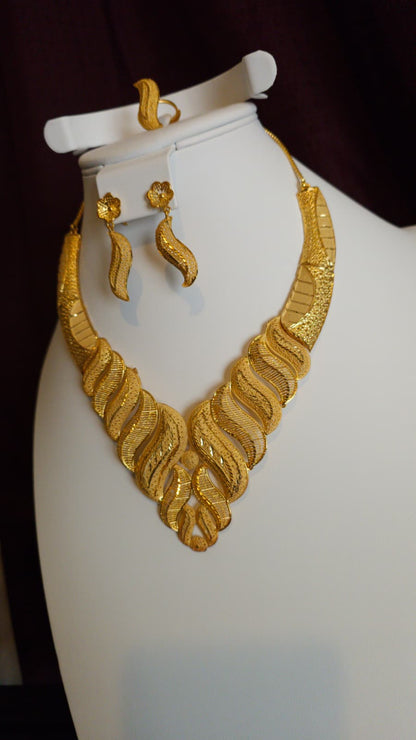 Gold Plated 3 PCS CHOKER SET-N451
