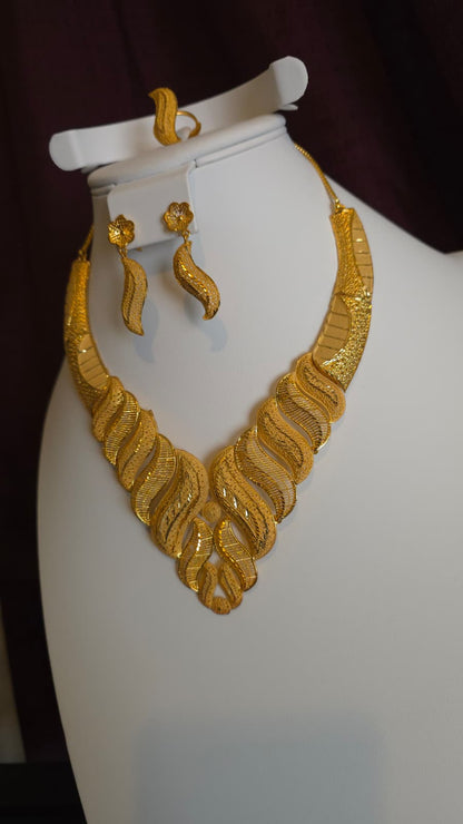 Gold Plated 3 PCS CHOKER SET-N451