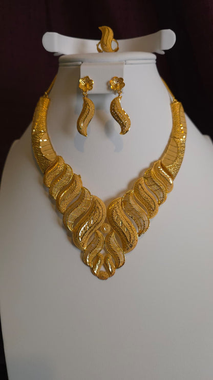 Gold Plated 3 PCS CHOKER SET-N451