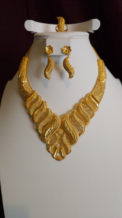 Gold Plated 3 PCS CHOKER SET-N451