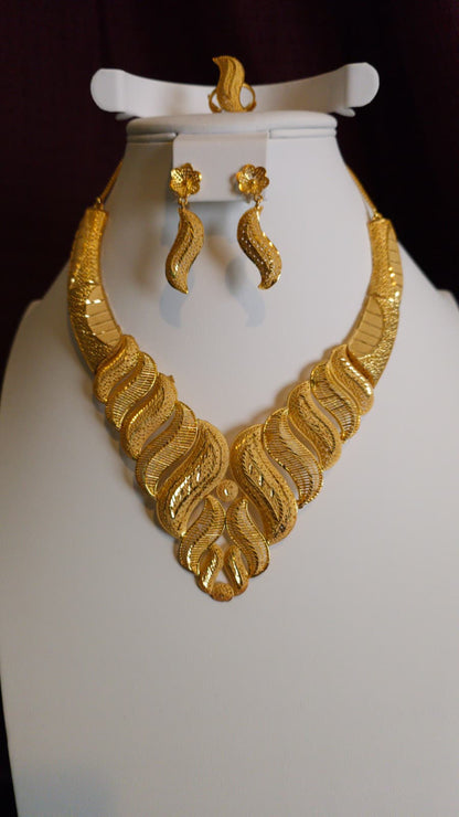 Gold Plated 3 PCS CHOKER SET-N451