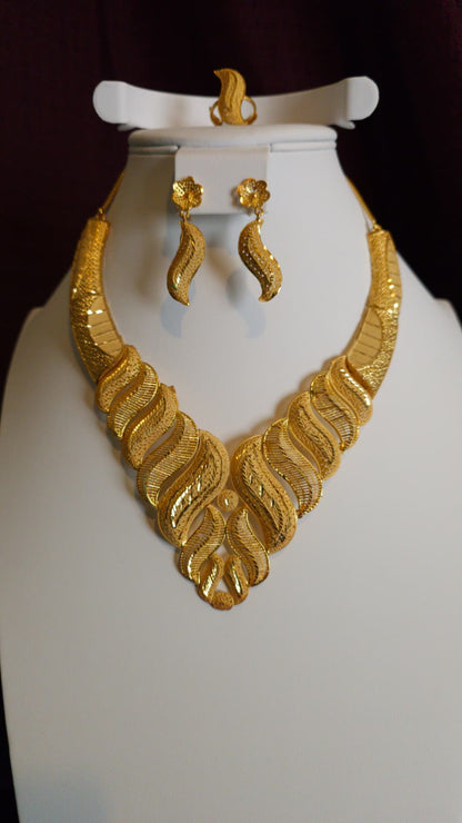 Gold Plated 3 PCS CHOKER SET-N451