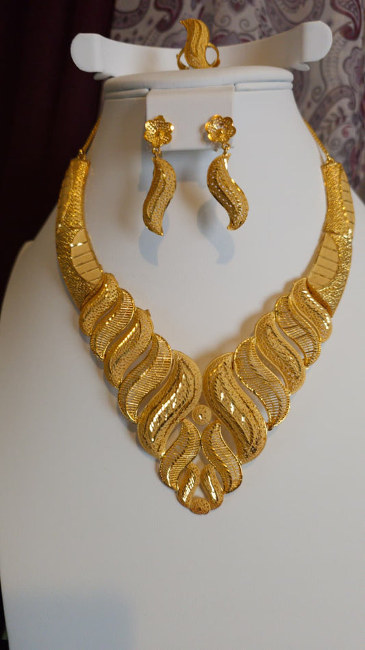 Gold Plated 3 PCS CHOKER SET-N451