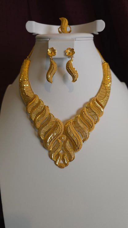 Gold Plated 3 PCS CHOKER SET-N451