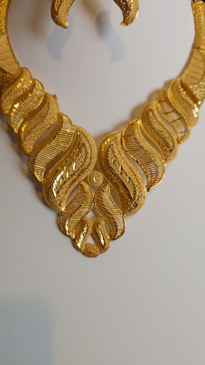 Gold Plated 3 PCS CHOKER SET-N451