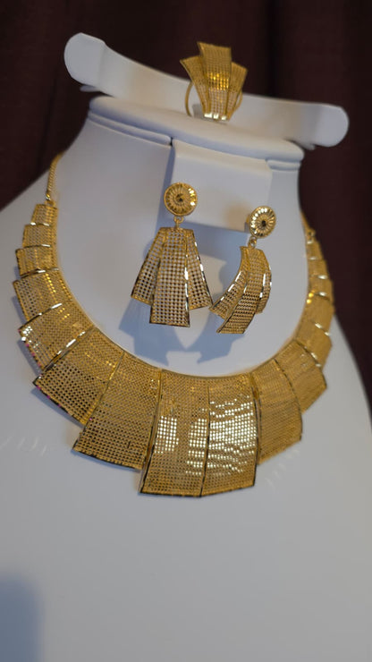 Gold Plated 3 PCS CHOKER SET-N524