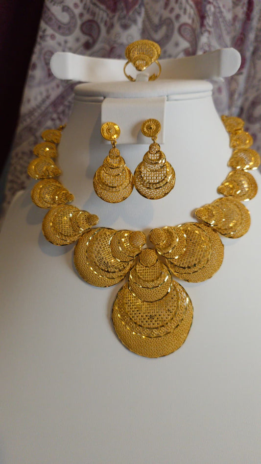Gold Plated 3 PCS CHOKER SET-N525