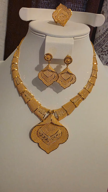 Gold Plated 3 PCS CHOKER SET-N529