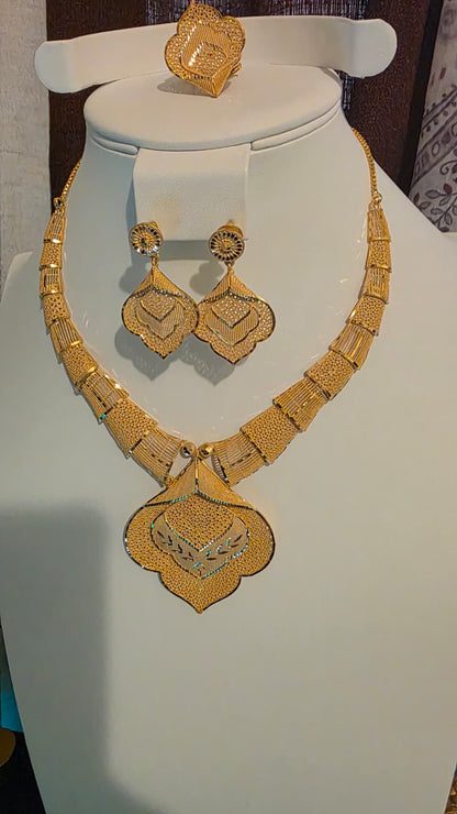 Gold Plated 3 PCS CHOKER SET-N529