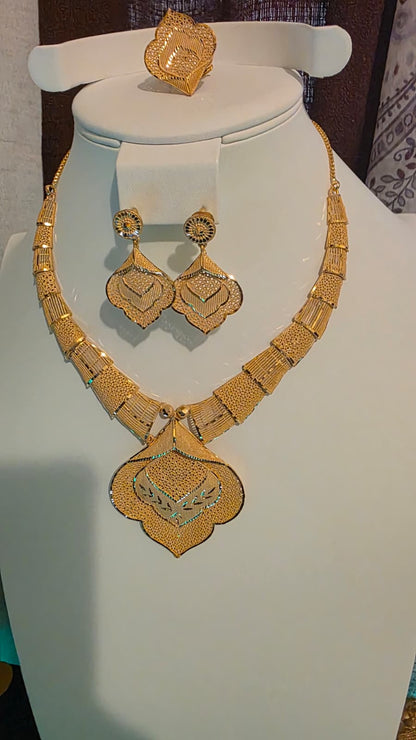 Gold Plated 3 PCS CHOKER SET-N529