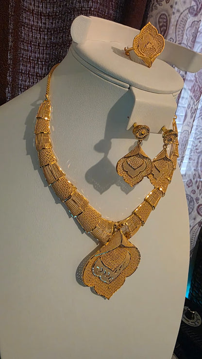 Gold Plated 3 PCS CHOKER SET-N529