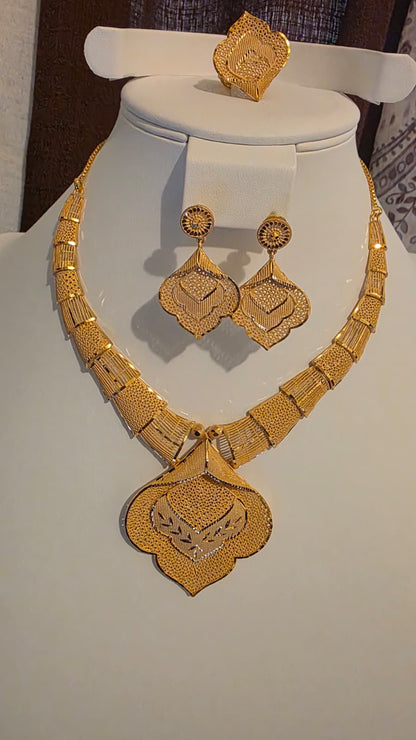 Gold Plated 3 PCS CHOKER SET-N529