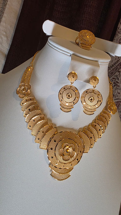 Gold Plated 3 PCS CHOKER SET-N543
