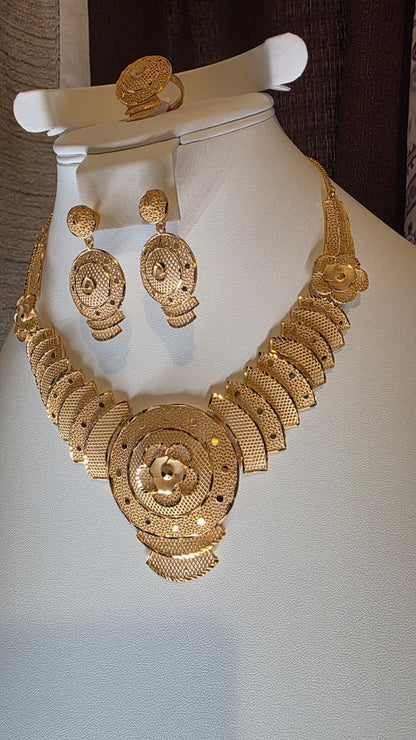 Gold Plated 3 PCS CHOKER SET-N543