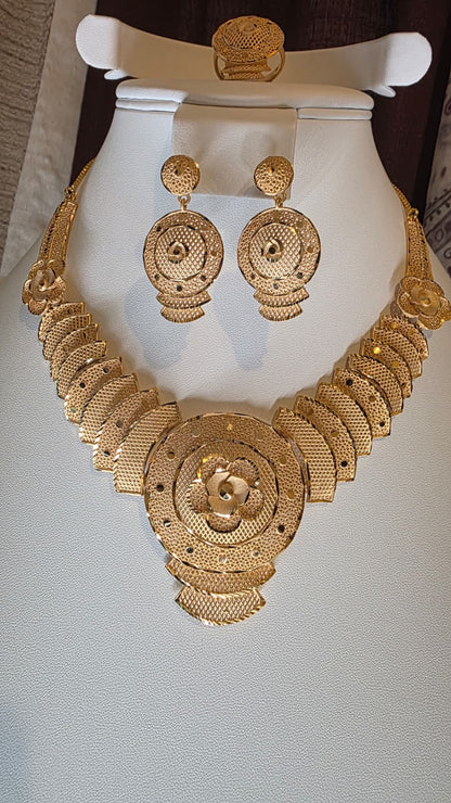 Gold Plated 3 PCS CHOKER SET-N543