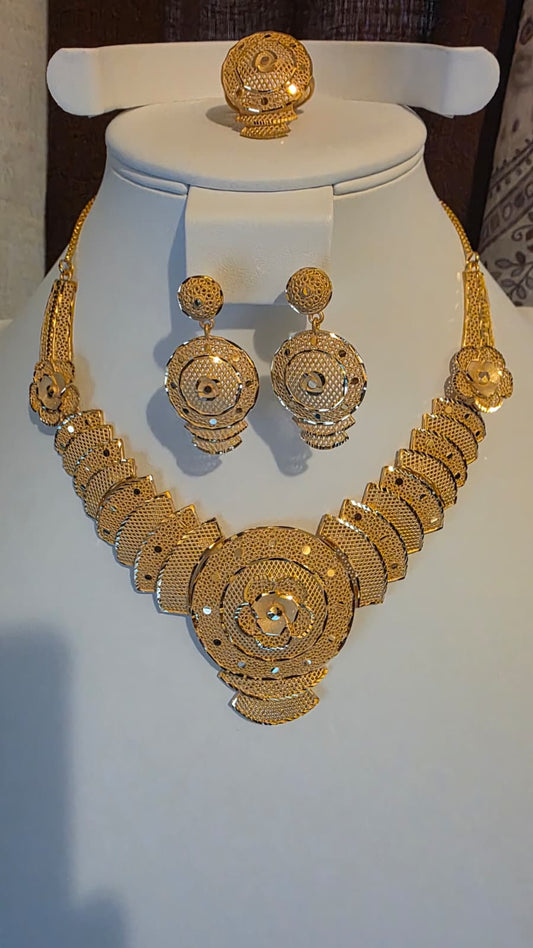 Gold Plated 3 PCS CHOKER SET-N543