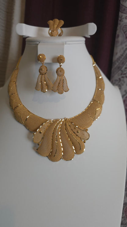 Gold Plated 3 PCS CHOKER SET-N552