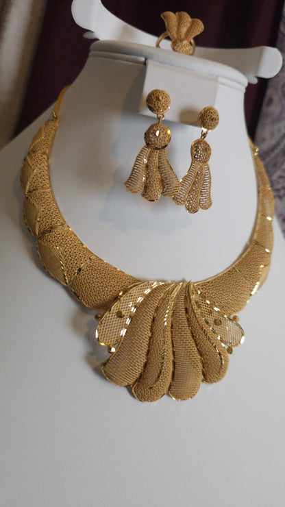 Gold Plated 3 PCS CHOKER SET-N552