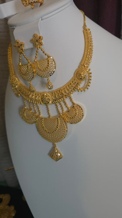 Gold Plated 3 PCS CHOKER SET-N563
