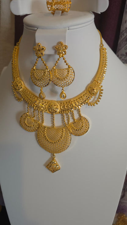 Gold Plated 3 PCS CHOKER SET-N563