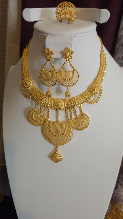 Gold Plated 3 PCS CHOKER SET-N563