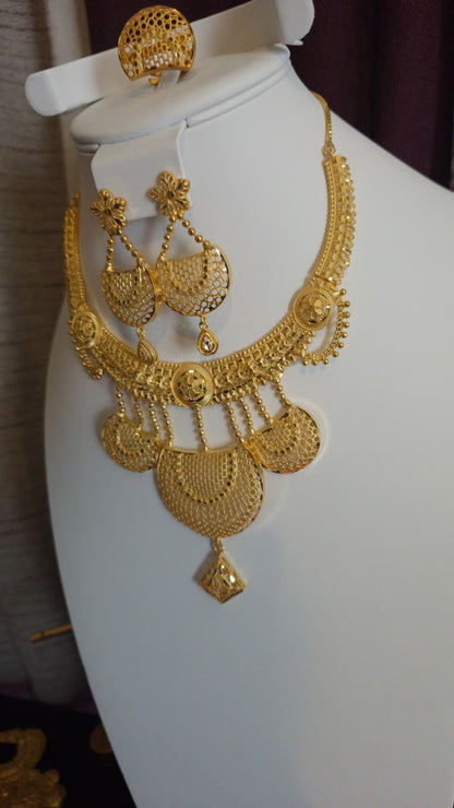 Gold Plated 3 PCS CHOKER SET-N563