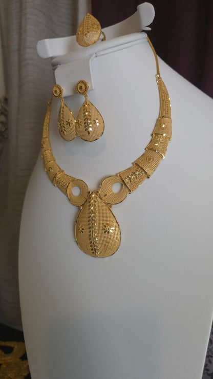Gold Plated 3 PCS CHOKER SET-N569