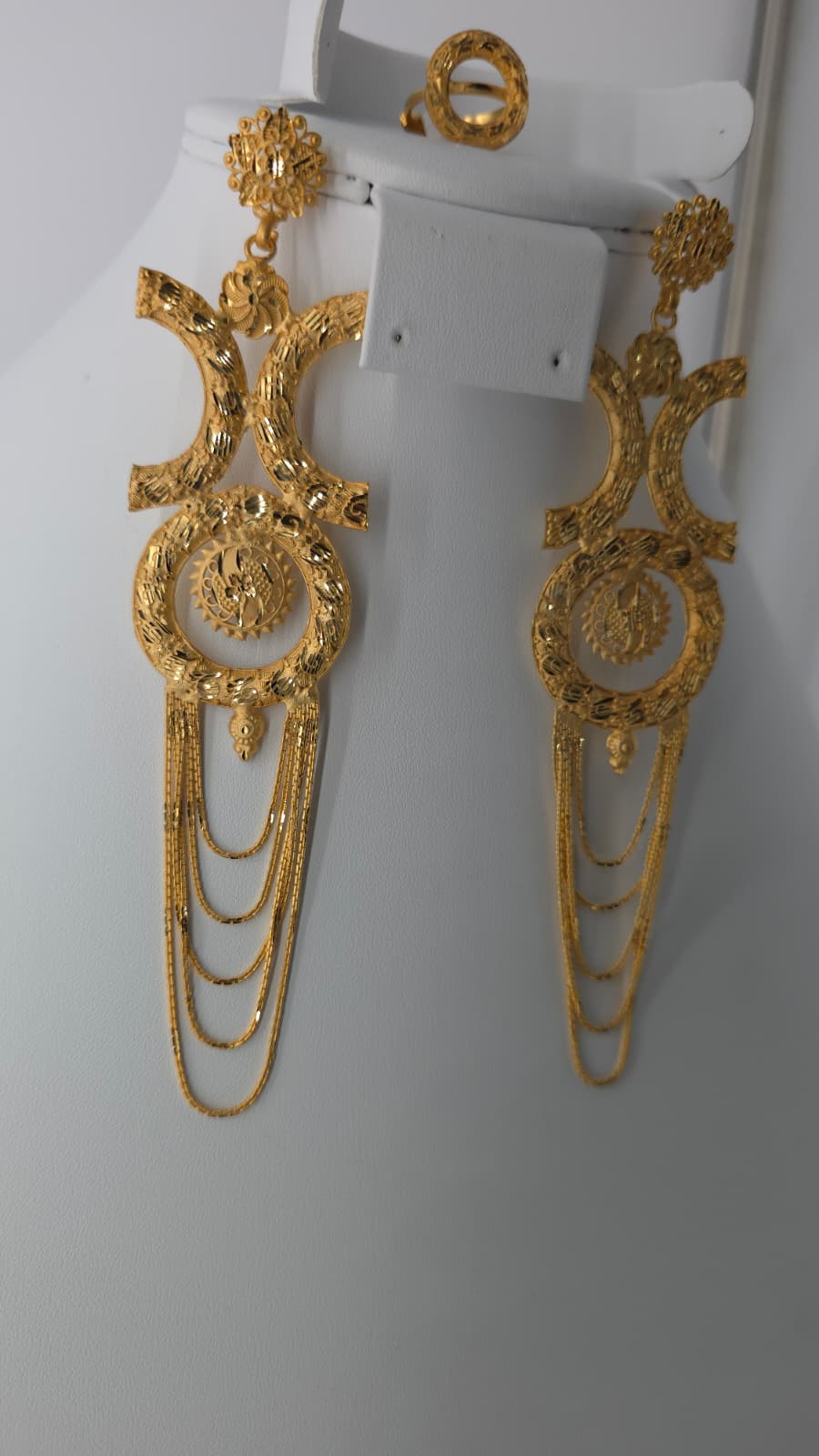 2-Piece Gold-Plated Earrings & Ring Set - E55