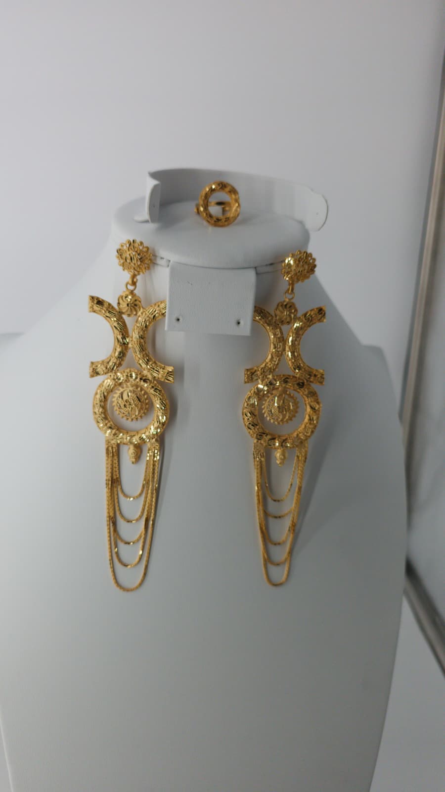 2-Piece Gold-Plated Earrings & Ring Set - E55