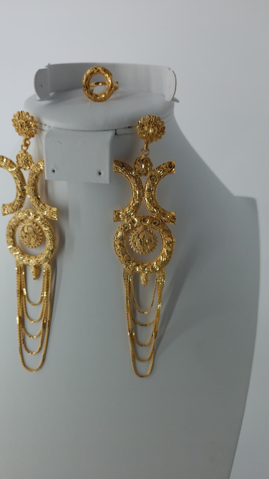 2-Piece Gold-Plated Earrings & Ring Set - E55