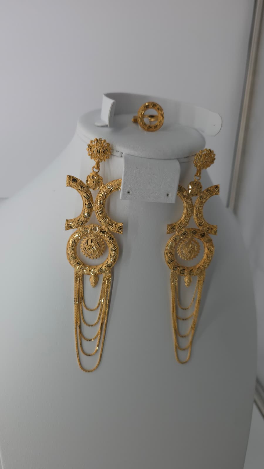 2-Piece Gold-Plated Earrings & Ring Set - E55