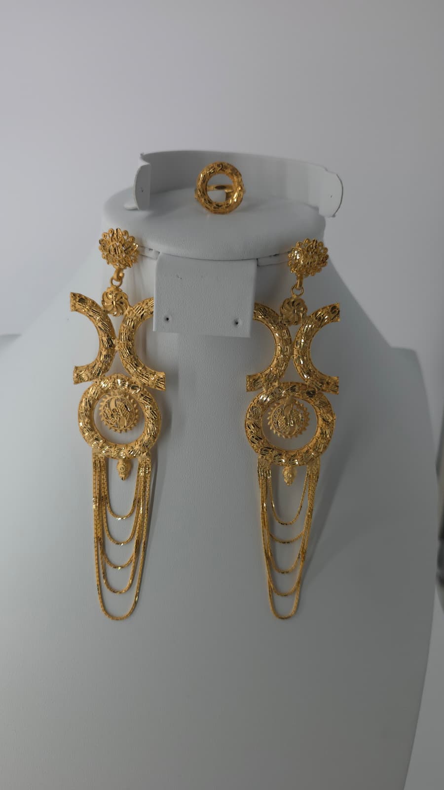 2-Piece Gold-Plated Earrings & Ring Set - E55