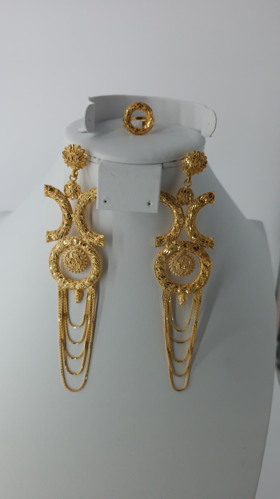 2-Piece Gold-Plated Earrings & Ring Set - E55
