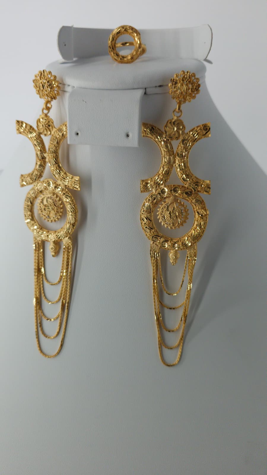 2-Piece Gold-Plated Earrings & Ring Set - E55