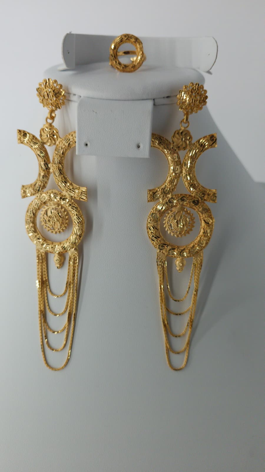 2-Piece Gold-Plated Earrings & Ring Set - E55