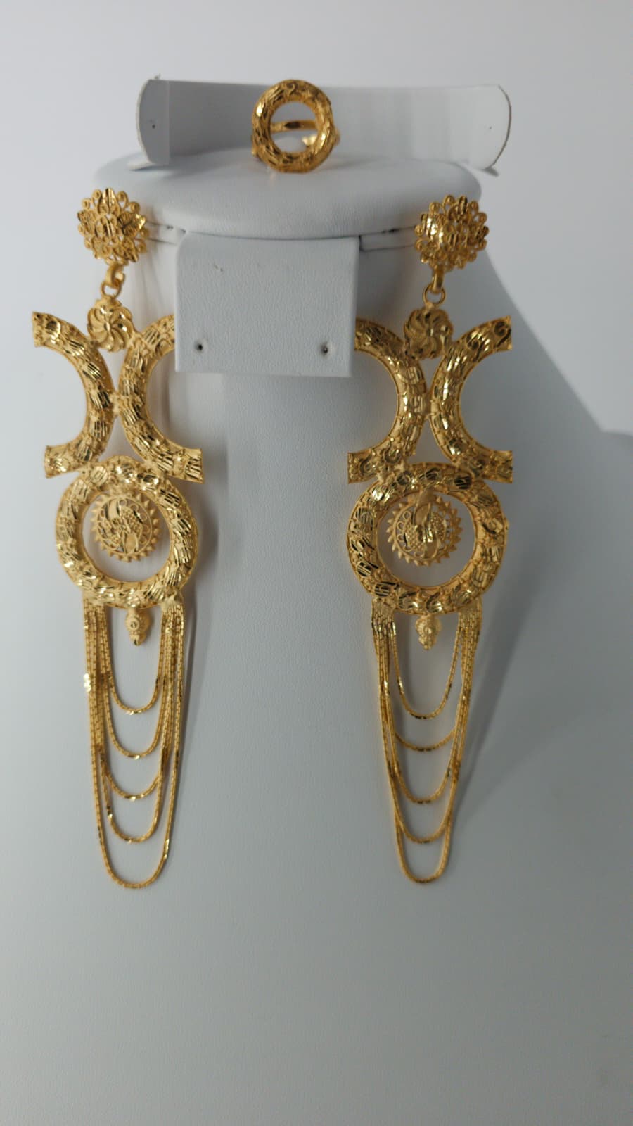 2-Piece Gold-Plated Earrings & Ring Set - E55